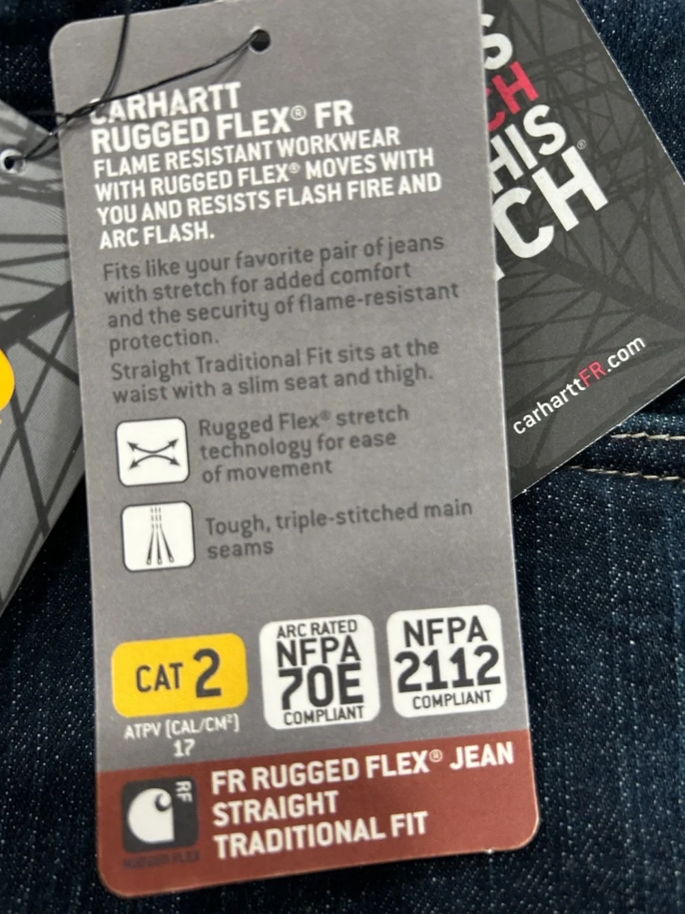 NWT Carhartt FR 101814-972 Jeans 38x32 Rugged Flex Traditional Fit